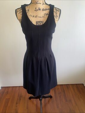 J. Crew Black Sleeveless Pleated Mini Dress